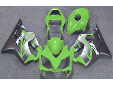 Aftermarket 2001-2003 Green and Matte Silver Honda CBR600 F4i Motorcycle Fairings