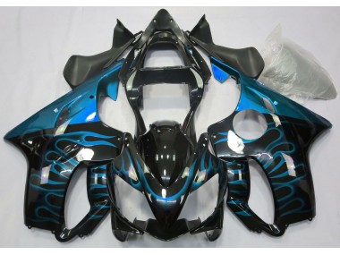 Aftermarket 2001-2003 Light Blue Flame Honda CBR600 F4i Motorcycle Fairings