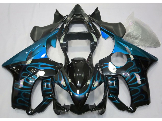 Aftermarket 2001-2003 Light Blue Flame Honda CBR600 F4i Motorcycle Fairings