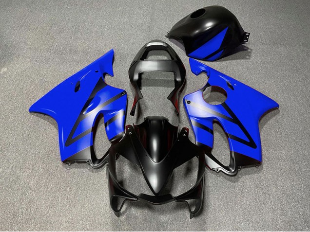 Aftermarket 2001-2003 Matte Black and Blue Honda CBR600 F4i Motorcycle Fairings