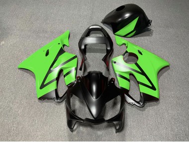 Aftermarket 2001-2003 Matte Black and Green Honda CBR600 F4i Motorcycle Fairings