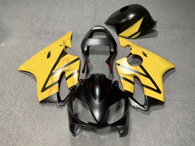 Aftermarket 2001-2003 Matte Black and Yellow Honda CBR600 F4i Motorcycle Fairings