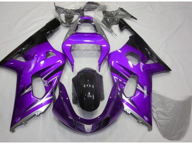 Aftermarket 2001-2003 Purple and Silver Suzuki GSXR 600-750 Motorcycle Fairings