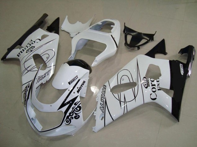 Aftermarket 2001-2003 White Corona Suzuki GSXR 600-750 Motorcycle Fairings