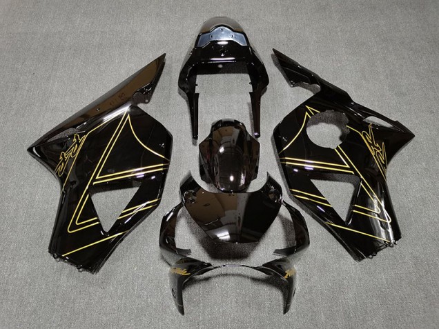 Aftermarket 2002-2003 Gloss Black & Gold Honda CBR954 Motorcycle Fairings