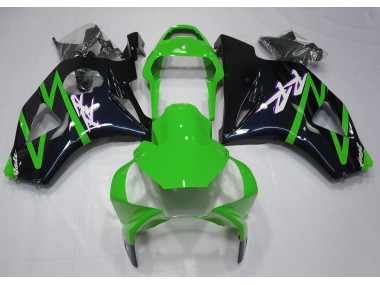 Aftermarket 2002-2003 Gloss Black and Green Honda CBR954 Motorcycle Fairings