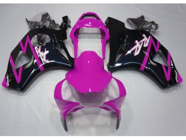 Aftermarket 2002-2003 Gloss Black and Pink Honda CBR954 Motorcycle Fairings