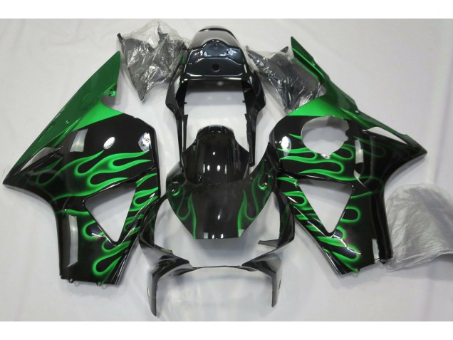 Aftermarket 2002-2003 Green Flame Honda CBR954 Motorcycle Fairings