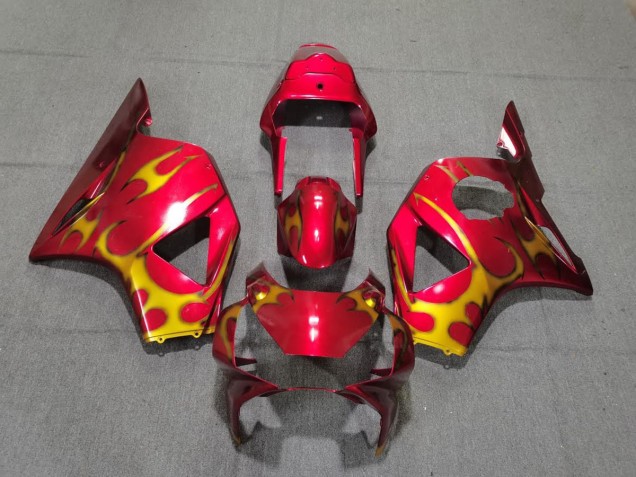 Aftermarket 2002-2003 Red & Gold Style Honda CBR954 Motorcycle Fairings