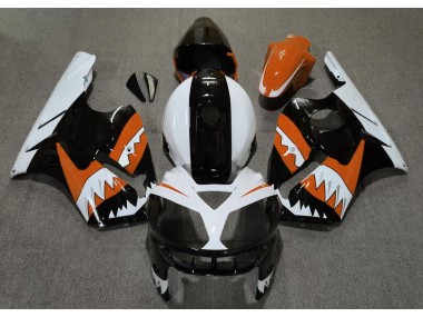 Aftermarket 2002-2005 Orange Shark Kawasaki ZX12R Motorcycle Fairings