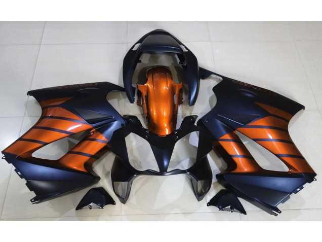 Aftermarket 2002-2012 Matte Black & Orange Honda VFR800 Motorcycle Fairings