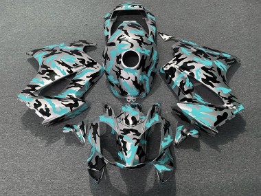 Aftermarket 2002-2012 Teal Camo Honda VFR800 Motorcycle Fairings