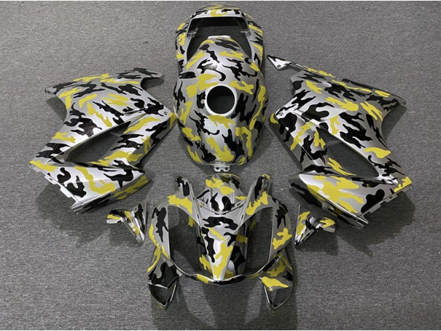 Aftermarket 2002-2012 Yellow Camo Honda VFR800 Motorcycle Fairings