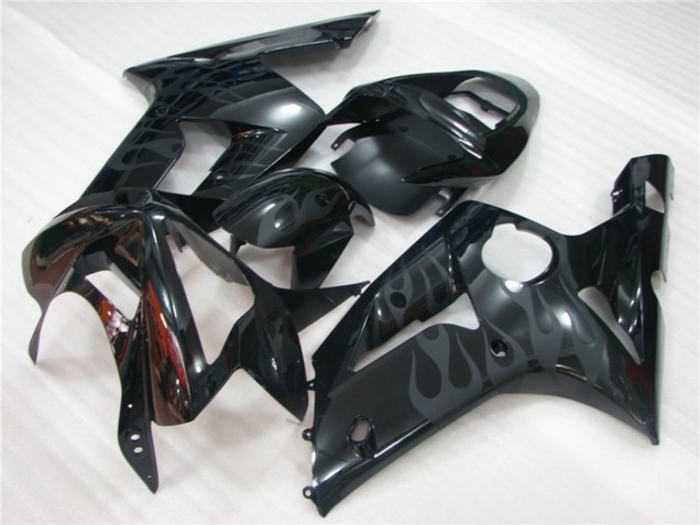 Aftermarket 2003-2004 Black Flame Kawasaki ZX6R Motorcycle Fairings