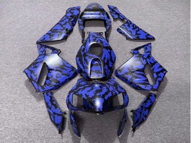 Aftermarket 2003-2004 Blue Camo Honda CBR600RR Motorcycle Fairings