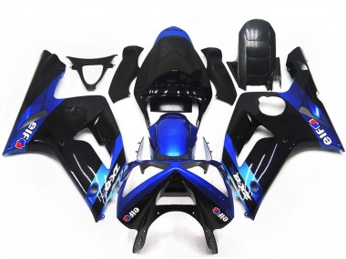 Aftermarket 2003-2004 Blue and Black Gloss Elf Kawasaki ZX6R Motorcycle Fairings