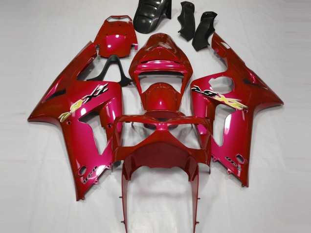 Aftermarket 2003-2004 Candy Red Kawasaki ZX6R Motorcycle Fairings