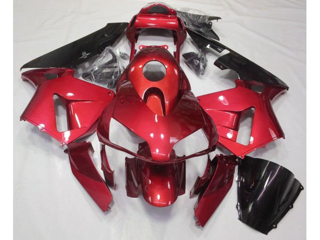 Aftermarket 2003-2004 Candy Red Plain Honda CBR600RR Motorcycle Fairings