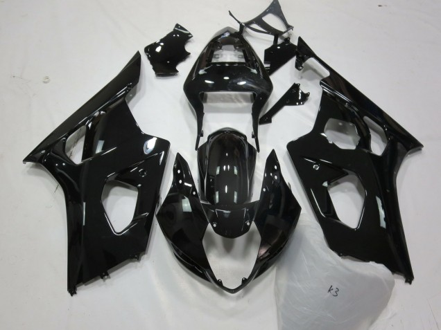 Aftermarket 2003-2004 Gloss Black Suzuki GSXR 1000 Motorcycle Fairings