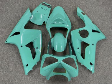 Aftermarket 2003-2004 Gloss Cyan Plain Kawasaki ZX6R Motorcycle Fairings