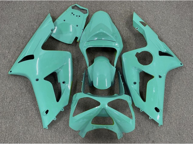 Aftermarket 2003-2004 Gloss Cyan Plain Kawasaki ZX6R Motorcycle Fairings