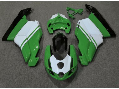 Aftermarket 2003-2004 Gloss Green & White Ducati 749 999 Motorcycle Fairings