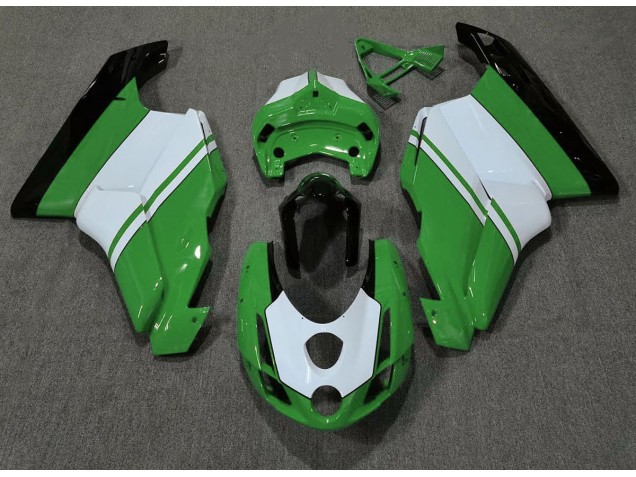 Aftermarket 2003-2004 Gloss Green & White Ducati 749 999 Motorcycle Fairings