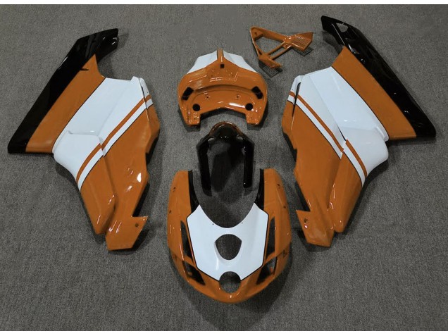 Aftermarket 2003-2004 Gloss Orange & White Ducati 749 999 Motorcycle Fairings