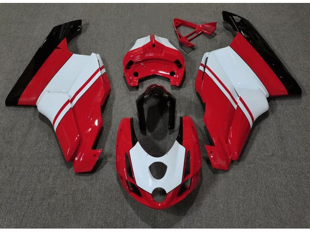 Aftermarket 2003-2004 Gloss Red & White Ducati 749 999 Motorcycle Fairings