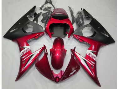 Aftermarket 2003-2005 Gloss Red & White Yamaha R6 Motorcycle Fairings