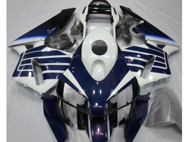 Aftermarket 2003-2004 Gloss White & Blue Fade Honda CBR600RR Motorcycle Fairings