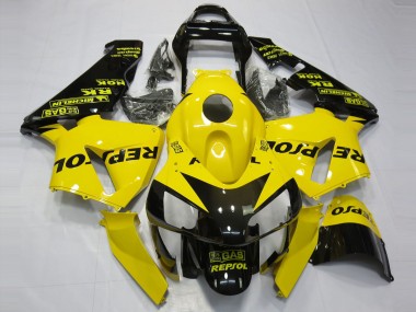 Aftermarket 2003-2004 Gloss Yellow Repsol Honda CBR600RR Motorcycle Fairings