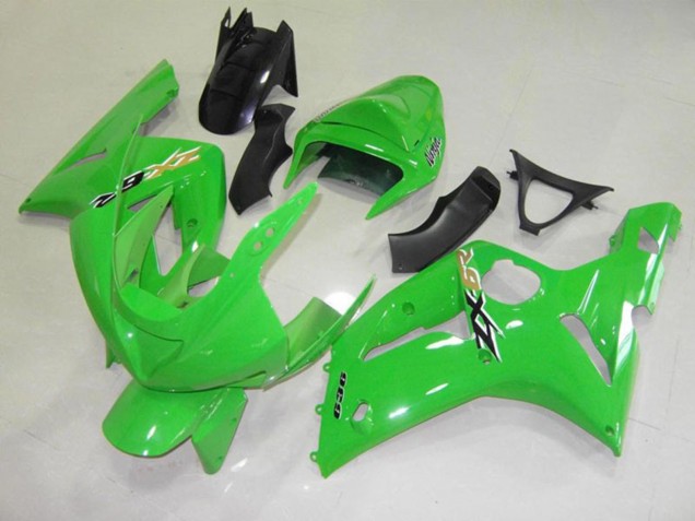 Aftermarket 2003-2004 Green Black Cheq Kawasaki ZX6R Motorcycle Fairings