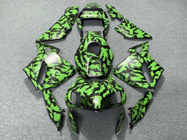 Aftermarket 2003-2004 Green Camo Honda CBR600RR Motorcycle Fairings