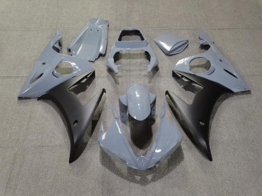 Aftermarket 2003-2005 Grey & Matte Black Yamaha R6 Motorcycle Fairings