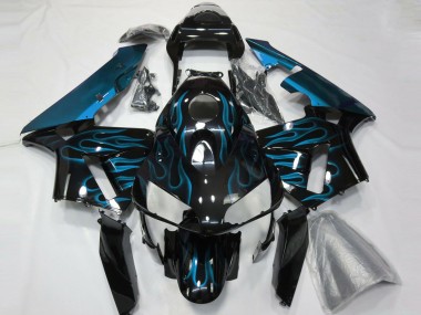 Aftermarket 2003-2004 Light Blue Flames Honda CBR600RR Motorcycle Fairings