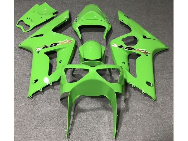 Aftermarket 2003-2004 Light Green Kawasaki ZX6R Motorcycle Fairings