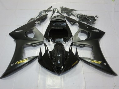 Aftermarket 2003-2005 Matte Black Gold Yamaha R6 Motorcycle Fairings