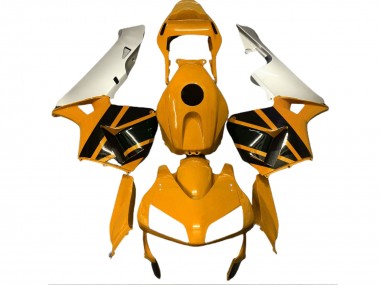 Aftermarket 2003-2004 Mustard Yellow & Matte Silver Honda CBR600RR Motorcycle Fairings