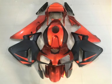 Aftermarket 2003-2004 Orange and Matte Black Honda CBR600RR Motorcycle Fairings