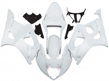 Aftermarket 2003-2004 Plain Gloss White Style Suzuki GSXR 1000 Motorcycle Fairings