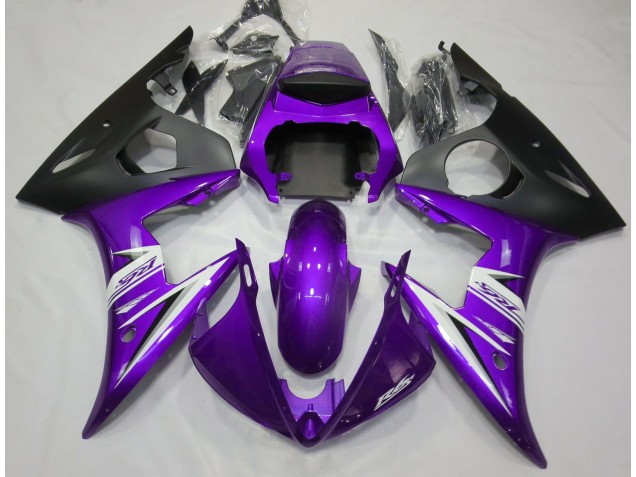 Aftermarket 2003-2005 Purple & White Yamaha R6 Motorcycle Fairings