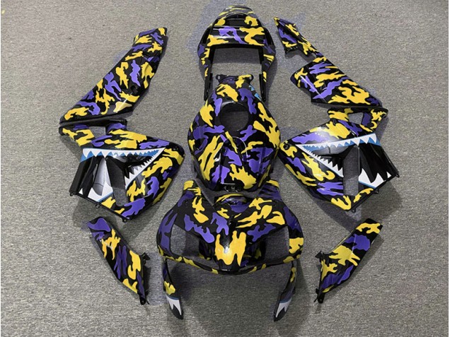 Aftermarket 2003-2004 Purple and Yellow Camo Honda CBR600RR Motorcycle Fairings