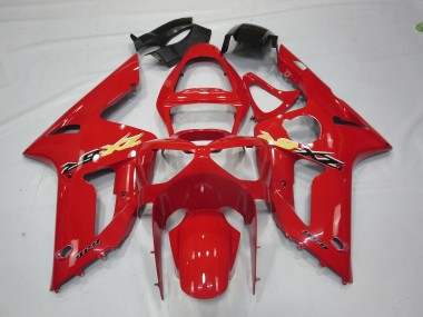 Aftermarket 2003-2004 Red Ninja Kawasaki ZX6R Motorcycle Fairings