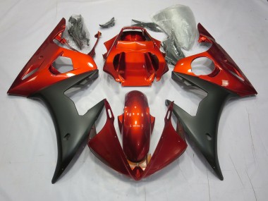 Aftermarket 2003-2005 Red / Orange Matte Yamaha R6 Motorcycle Fairings