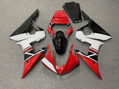 Aftermarket 2003-2005 Red White and Black Yamaha R6 Motorcycle Fairings