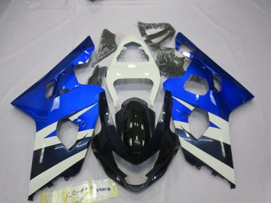 Aftermarket 2004-2005 Blue White GSXR Suzuki GSXR 600-750 Motorcycle Fairings