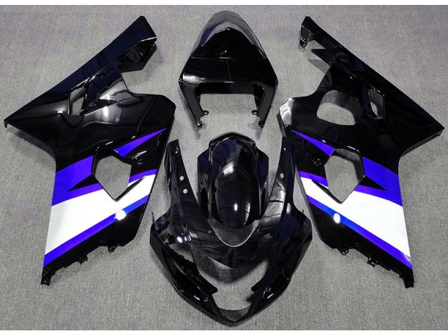 Aftermarket 2004-2005 Gloss Black & Blue Suzuki GSXR 600-750 Motorcycle Fairings