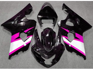 Aftermarket 2004-2005 Gloss Black & Pink Suzuki GSXR 600-750 Motorcycle Fairings