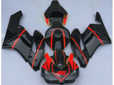 Aftermarket 2004-2005 Gloss Black & Red Honda CBR1000RR Motorcycle Fairings